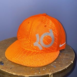 Nike True flat bill SnapBack hat orange reflective white logos